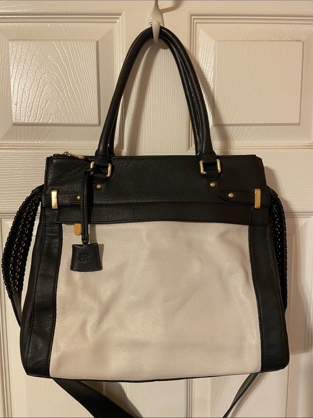Banana Republic real white&black leather Betina Handbag